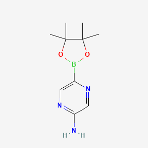 molecular formula C10H16BN3O2 B1289523 5-(4,4,5,5-Tetramethyl-1,3,2-dioxaborolan-2-yl)pyrazin-2-amine CAS No. 947249-41-4
