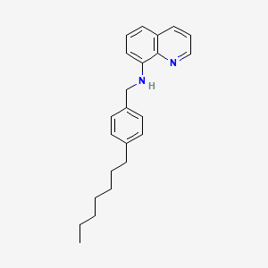 molecular formula C23H28N2 B12895240 N-[(4-Heptylphenyl)methyl]quinolin-8-amine CAS No. 90266-46-9