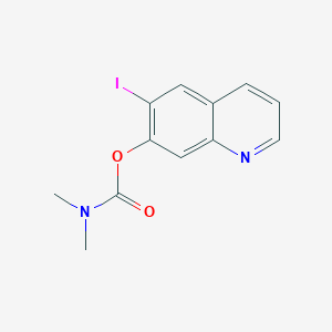 molecular formula C12H11IN2O2 B12895256 Carbamic acid, dimethyl-, 6-iodo-7-quinolinyl ester CAS No. 829666-48-0