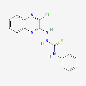 molecular formula C15H12ClN5S B12895284 2-(3-Chloroquinoxalin-2-yl)-N-phenylhydrazine-1-carbothioamide CAS No. 208921-52-2