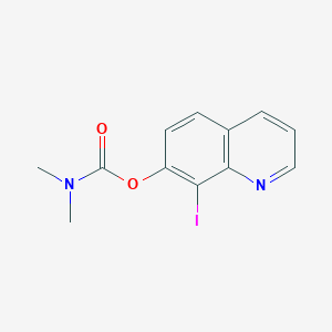 molecular formula C12H11IN2O2 B12895293 Carbamic acid, dimethyl-, 8-iodo-7-quinolinyl ester CAS No. 829666-40-2