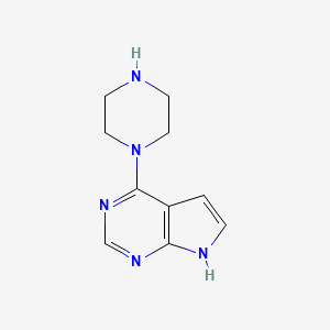 molecular formula C10H13N5 B1289536 4-(piperazin-1-yl)-7H-pyrrolo[2,3-d]pyrimidine CAS No. 252722-52-4