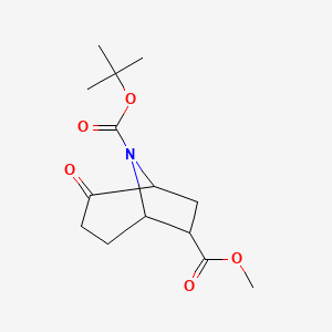 molecular formula C14H21NO5 B1289537 8-N-Boc 2-oxo-8-azabicyclo[3.2.1]octane-6-carboxylic acid methyl ester CAS No. 1447603-96-4
