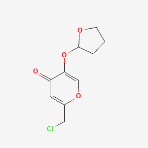 2-(Chloromethyl)-5-[(oxolan-2-yl)oxy]-4H-pyran-4-one