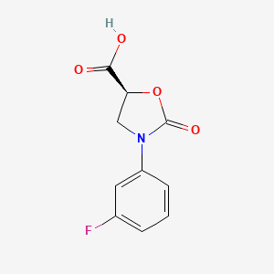 (5S)-3-(3-fluorophenyl)-2-oxo-1,3-oxazolidine-5-carboxylic acid