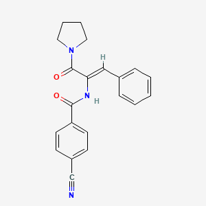 4-Cyano-N-(3-oxo-1-phenyl-3-(pyrrolidin-1-yl)prop-1-en-2-yl)benzamide