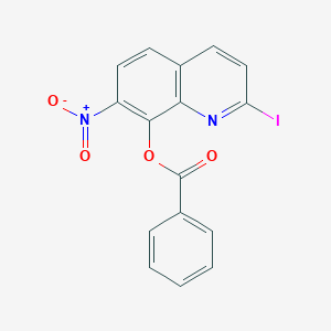 molecular formula C16H9IN2O4 B12895505 2-Iodo-7-nitroquinolin-8-yl benzoate 