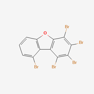 molecular formula C12H3Br5O B12895525 1,2,3,4,9-Pentabromodibenzo[b,d]furan CAS No. 617707-96-7