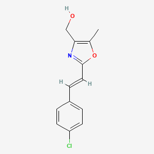 molecular formula C13H12ClNO2 B12895530 (2-(4-Chlorostyryl)-5-methyloxazol-4-yl)methanol 