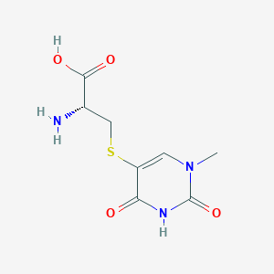 molecular formula C8H11N3O4S B12895590 S-(1-Methyl-2,4-dioxo-1,2,3,4-tetrahydropyrimidin-5-yl)-L-cysteine CAS No. 67797-19-7