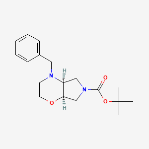 molecular formula C18H26N2O3 B1289562 Cis-Tert-Butyl 4-Benzylhexahydropyrrolo[3,4-B][1,4]Oxazine-6(2H)-Carboxylate 
