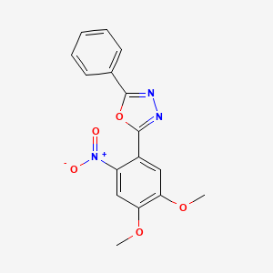 2-(4,5-Dimethoxy-2-nitrophenyl)-5-phenyl-1,3,4-oxadiazole