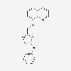 N-Phenyl-5-{[(quinolin-8-yl)oxy]methyl}-1,3,4-oxadiazol-2-amine