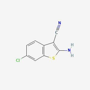 molecular formula C9H5ClN2S B1289592 2-氨基-6-氯苯并[b]噻吩-3-碳腈 CAS No. 221061-10-5