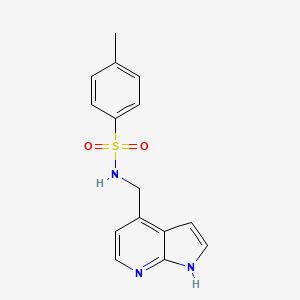 molecular formula C15H15N3O2S B12896082 Benzenesulfonamide, 4-methyl-N-(1H-pyrrolo[2,3-b]pyridin-4-ylmethyl)- CAS No. 858117-30-3