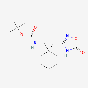 tert-Butyl ((1-((5-oxo-2,5-dihydro-1,2,4-oxadiazol-3-yl)methyl)cyclohexyl)methyl)carbamate