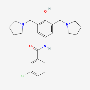 3-Chloro-N-{4-hydroxy-3,5-bis[(pyrrolidin-1-yl)methyl]phenyl}benzamide