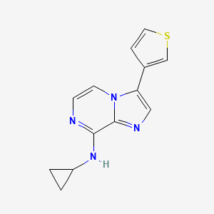 Imidazo[1,2-a]pyrazin-8-amine, N-cyclopropyl-3-(3-thienyl)-