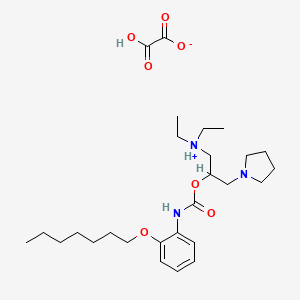 Diethyl-[2-[(2-heptoxyphenyl)carbamoyloxy]-3-pyrrolidin-1-ylpropyl]azanium;2-hydroxy-2-oxoacetate