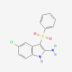 molecular formula C14H11ClN2O2S B12896399 5-chloro-3-(phenylsulfonyl)-1H-Indol-2-amine CAS No. 918494-35-6