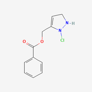 molecular formula C11H11ClN2O2 B12896493 (2-Chloro-2,5-dihydro-1H-pyrazol-3-yl)methyl benzoate 