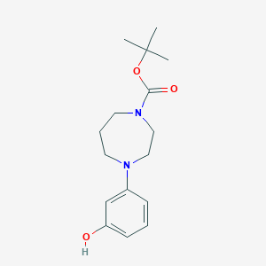 molecular formula C16H24N2O3 B1289656 叔丁基 4-(3-羟基苯基)-1,4-二氮杂环戊烷-1-羧酸酯 CAS No. 886851-68-9