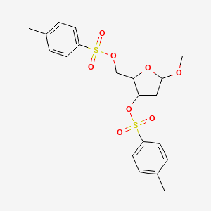 5-Methoxy-2-((tosyloxy)methyl)tetrahydrofuran-3-yl 4-methylbenzenesulfonate