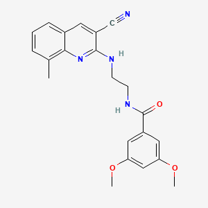 N-(2-((3-Cyano-8-methylquinolin-2-yl)amino)ethyl)-3,5-dimethoxybenzamide