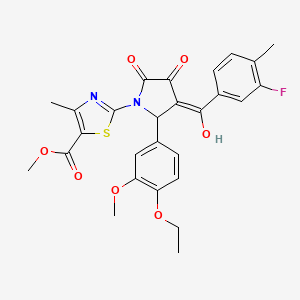 Methyl 2-(2-(4-ethoxy-3-methoxyphenyl)-3-(3-fluoro-4-methylbenzoyl)-4-hydroxy-5-oxo-2,5-dihydro-1H-pyrrol-1-yl)-4-methylthiazole-5-carboxylate