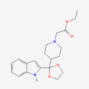 Ethyl (4-(2-(1H-indol-2-yl)-1,3-dioxolan-2-yl)-1-piperidinyl)acetate