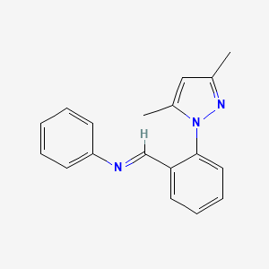 Benzenamine, N-[[2-(3,5-dimethyl-1H-pyrazol-1-yl)phenyl]methylene]-