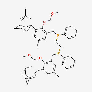 trans-(3-(Adamantan-1-yl)-2-(methoxymethoxy)-5-methylbenzyl)(2-((2-(methoxymethoxy)-5-methyl-3-(3-methyladamantan-1-yl)benzyl)(phenyl)phosphino)ethyl)(phenyl)phosphine