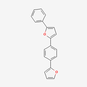 molecular formula C20H14O2 B12896930 2-(4-(Furan-2-yl)phenyl)-5-phenylfuran CAS No. 112230-46-3