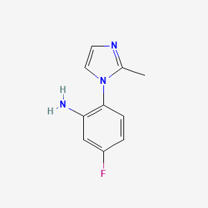 molecular formula C10H10FN3 B1289732 5-fluoro-2-(2-methyl-1H-imidazol-1-yl)aniline CAS No. 869942-48-3