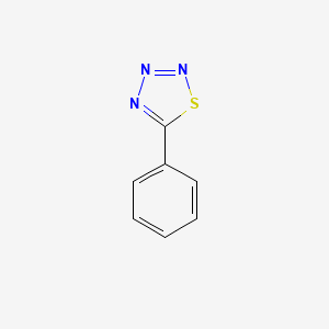 molecular formula C7H5N3S B12897352 5-Phenyl-1,2,3,4-thiatriazole CAS No. 34733-85-2