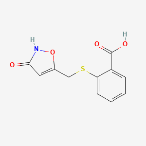 2-{[(3-Oxo-2,3-dihydro-1,2-oxazol-5-yl)methyl]sulfanyl}benzoic acid