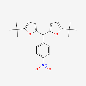 molecular formula C23H27NO4 B12897396 2,2'-[(4-Nitrophenyl)methylene]bis(5-tert-butylfuran) CAS No. 917571-15-4