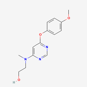 molecular formula C14H17N3O3 B12897425 2-[[6-(4-Methoxyphenoxy)pyrimidin-4-yl]-methylamino]ethanol 