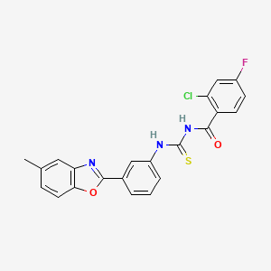 2-chloro-4-fluoro-N-{[3-(5-methyl-1,3-benzoxazol-2-yl)phenyl]carbamothioyl}benzamide