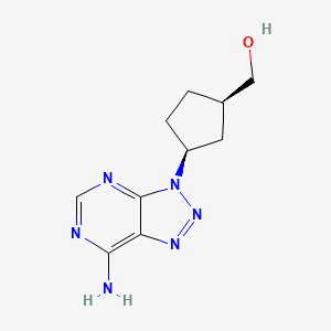 molecular formula C10H14N6O B12897527 (Cis-3-(7-amino-3H-[1,2,3]triazolo[4,5-d]pyrimidin-3-yl)cyclopentyl)methanol 