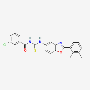 molecular formula C23H18ClN3O2S B12897600 3-chloro-N-{[2-(2,3-dimethylphenyl)-1,3-benzoxazol-5-yl]carbamothioyl}benzamide CAS No. 590396-64-8