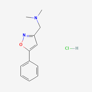 molecular formula C12H15ClN2O B12897652 N,N-Dimethyl-1-(5-phenylisoxazol-3-yl)methanamine hydrochloride CAS No. 1017-08-9