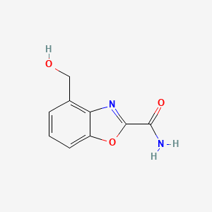 molecular formula C9H8N2O3 B12897663 4-(Hydroxymethyl)benzo[d]oxazole-2-carboxamide 