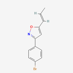 molecular formula C12H10BrNO B12897679 3-(4-bromophenyl)-5-[(E)-prop-1-enyl]-1,2-oxazole 