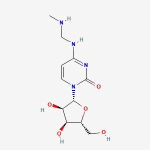 molecular formula C11H18N4O5 B12897769 1-[(2R,3R,4S,5R)-3,4-dihydroxy-5-(hydroxymethyl)oxolan-2-yl]-4-(methylaminomethylamino)pyrimidin-2-one 