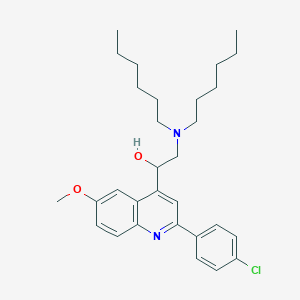 molecular formula C30H41ClN2O2 B12897772 1-[2-(4-Chlorophenyl)-6-methoxyquinolin-4-yl]-2-(dihexylamino)ethanol CAS No. 6299-19-0