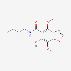 molecular formula C15H19NO5 B12897863 N-Butyl-6-hydroxy-4,7-dimethoxy-1-benzofuran-5-carboxamide CAS No. 88258-57-5