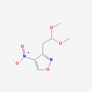 molecular formula C7H10N2O5 B12897873 3-(2,2-Dimethoxyethyl)-4-nitro-1,2-oxazole CAS No. 87149-76-6