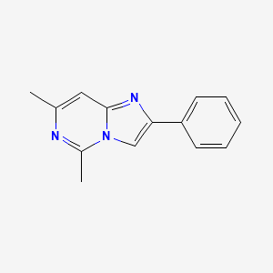 molecular formula C14H13N3 B12897901 5,7-Dimethyl-2-phenylimidazo[1,2-c]pyrimidine CAS No. 61736-27-4