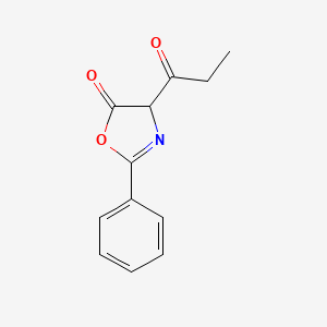 molecular formula C12H11NO3 B12897904 2-Phenyl-4-propanoyl-1,3-oxazol-5(4H)-one CAS No. 85094-77-5